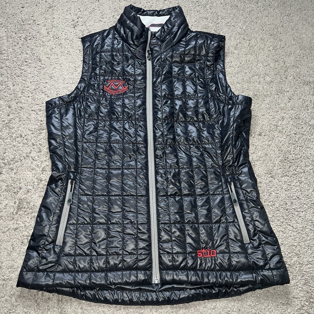 Stio‎ Azura Puffer Vest Women Large Full Zip Primaloft Lightweight Black LOGO